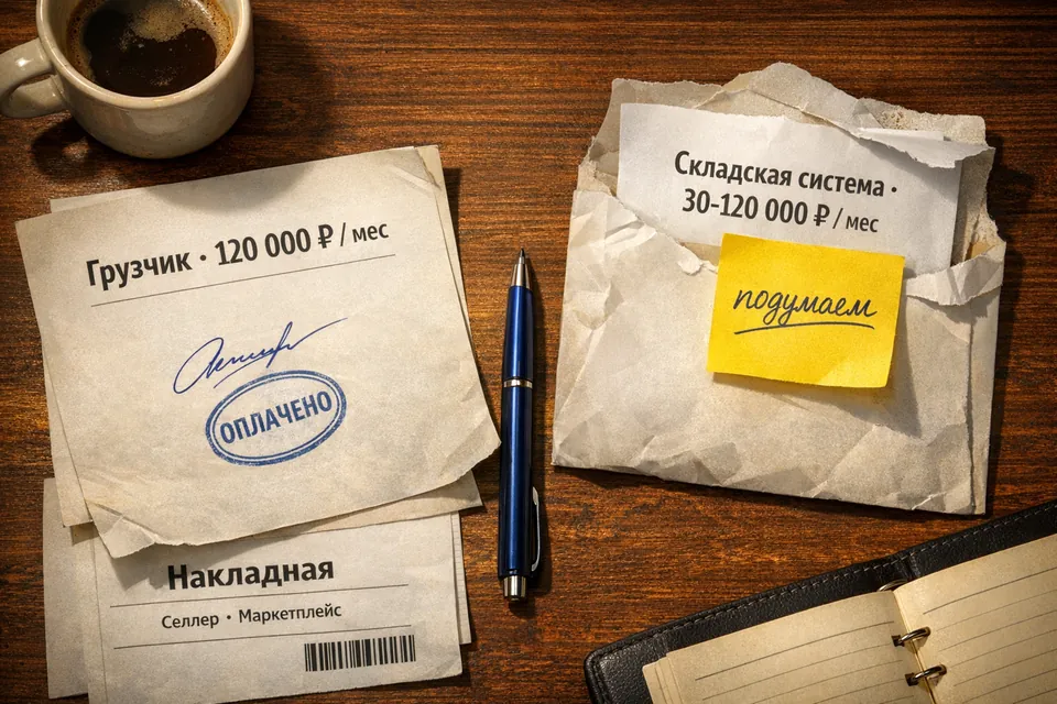 Грузчик за 120 000 ₽ в месяц — нормально. Складская система за столько же — дорого. Парадокс фулфилмента